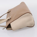 Miu Miu Hand Bag Leather Beige Silver Auth bs37489-4