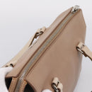Miu Miu Hand Bag Leather Beige Silver Auth bs37489-6