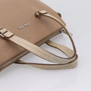 Miu Miu Hand Bag Leather Beige Silver Auth bs37489-8