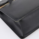 Burberrys Tote Bag Leather Black Silver Auth bs37491-15