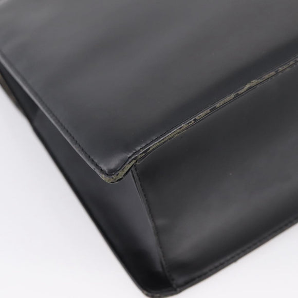 Burberrys Tote Bag Leather Black Silver Auth bs37491