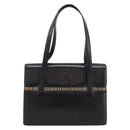 Burberrys Tote Bag Leather Black Silver Auth bs37491-13