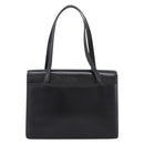 Burberrys Tote Bag Leather Black Silver Auth bs37491-2