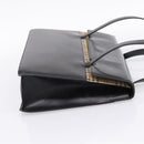 Burberrys Tote Bag Leather Black Silver Auth bs37491-4