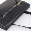 Burberrys Tote Bag Leather Black Silver Auth bs37491-6