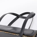 Burberrys Tote Bag Leather Black Silver Auth bs37491-8