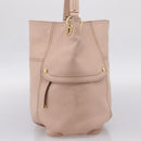 BURBERRY Blue Label Tote Bag Leather Beige Gold Auth bs37492-4
