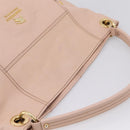 BURBERRY Blue Label Tote Bag Leather Beige Gold Auth bs37492-6
