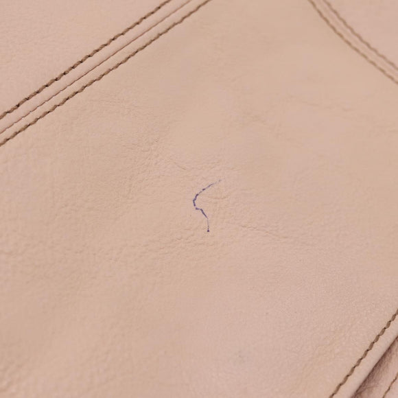 BURBERRY Blue Label Tote Bag Leather Beige Gold Auth bs37492