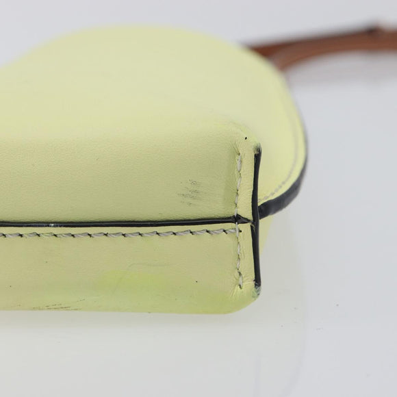 LOEWE Smartphone Shoulder Gate Pocket Bag Leather Yellow Gold Auth bs37493
