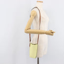 LOEWE Smartphone Shoulder Gate Pocket Bag Leather Yellow Gold Auth bs37493-25