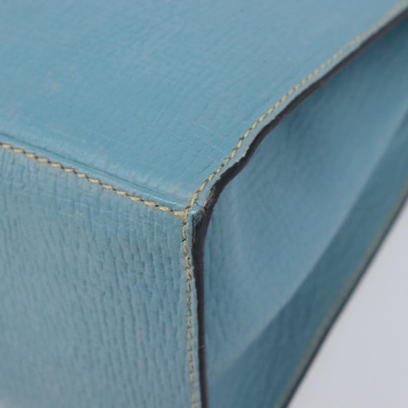 LOEWE Tote Bag Leather Light Blue Gold Auth bs37496A