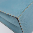 LOEWE Tote Bag Leather Light Blue Gold Auth bs37496A-16