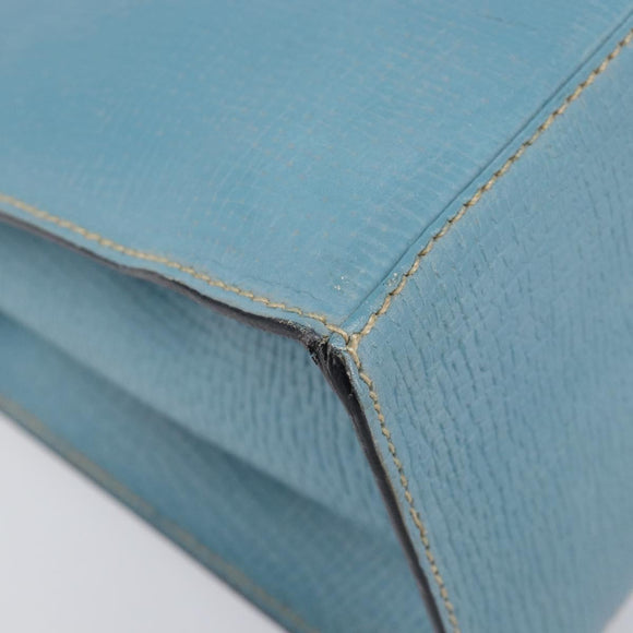 LOEWE Tote Bag Leather Light Blue Gold Auth bs37496A