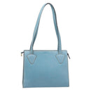 LOEWE Tote Bag Leather Light Blue Gold Auth bs37496A-13