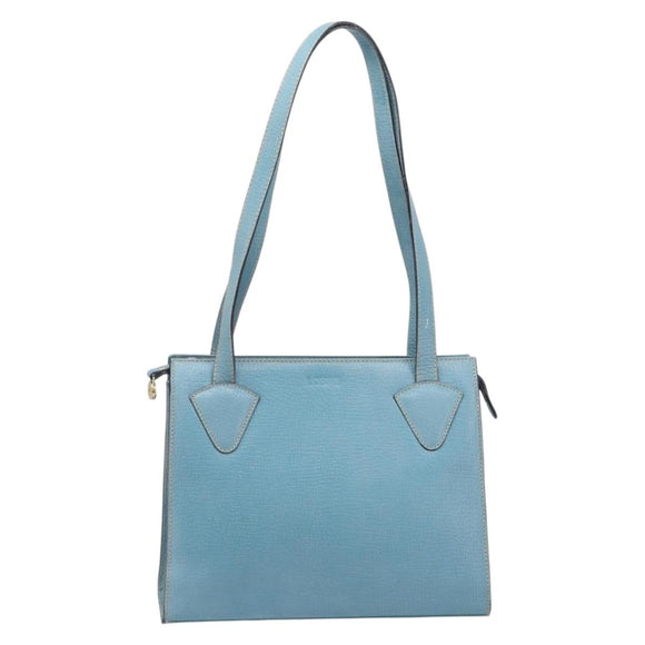 LOEWE Tote Bag Leather Light Blue Gold Auth bs37496A