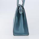 LOEWE Tote Bag Leather Light Blue Gold Auth bs37496A-4
