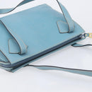 LOEWE Tote Bag Leather Light Blue Gold Auth bs37496A-6