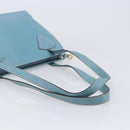 LOEWE Tote Bag Leather Light Blue Gold Auth bs37496A-7