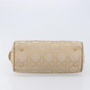 Christian Dior Hand Bag Canvas Beige Gold Auth bs37497-5