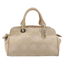 Christian Dior Hand Bag Canvas Beige Gold Auth bs37497-13