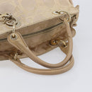 Christian Dior Hand Bag Canvas Beige Gold Auth bs37497-7