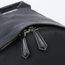 FENDI Monster Backpack Leather Nylon Black Silver Auth bs37498-23