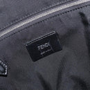 FENDI Monster Backpack Leather Nylon Black Silver Auth bs37498-24