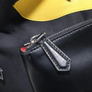 FENDI Monster Backpack Leather Nylon Black Silver Auth bs37498-27