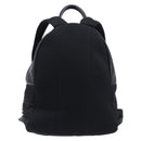FENDI Monster Backpack Leather Nylon Black Silver Auth bs37498-2