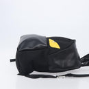 FENDI Monster Backpack Leather Nylon Black Silver Auth bs37498-4