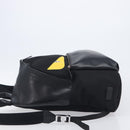 FENDI Monster Backpack Leather Nylon Black Silver Auth bs37498-5