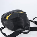 FENDI Monster Backpack Leather Nylon Black Silver Auth bs37498-6