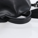 FENDI Monster Backpack Leather Nylon Black Silver Auth bs37498-7