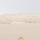 Christian Dior Canage Hand Bag Leather White Gold Auth bs37499-14