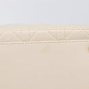 Christian Dior Canage Hand Bag Leather White Gold Auth bs37499-15