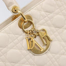 Christian Dior Canage Hand Bag Leather White Gold Auth bs37499-20