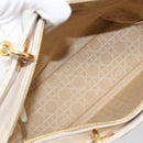 Christian Dior Canage Hand Bag Leather White Gold Auth bs37499-11