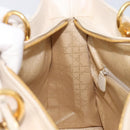 Christian Dior Canage Hand Bag Leather White Gold Auth bs37499-24