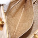 Christian Dior Canage Hand Bag Leather White Gold Auth bs37499-26