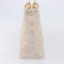 Christian Dior Canage Hand Bag Leather White Gold Auth bs37499-4