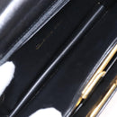 Christian Dior Chain Shoulder Bag Leather Black Gold Auth bs37500-12
