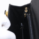 Christian Dior Chain Shoulder Bag Leather Black Gold Auth bs37500-23