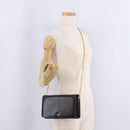 Christian Dior Chain Shoulder Bag Leather Black Gold Auth bs37500-27