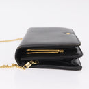 Christian Dior Chain Shoulder Bag Leather Black Gold Auth bs37500-5