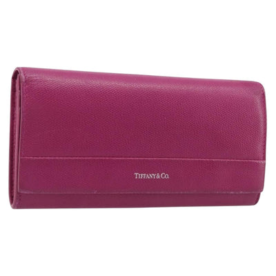 Tiffany & Co. Long Wallet Leather Purple Silver Auth bs37503