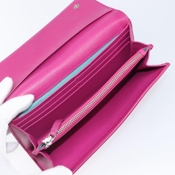 Tiffany & Co. Long Wallet Leather Purple Silver Auth bs37503