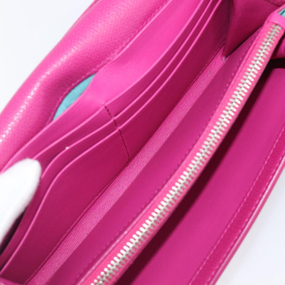 Tiffany & Co. Long Wallet Leather Purple Silver Auth bs37503