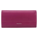 Tiffany & Co. Long Wallet Leather Purple Silver Auth bs37503-13