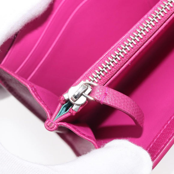 Tiffany & Co. Long Wallet Leather Purple Silver Auth bs37503